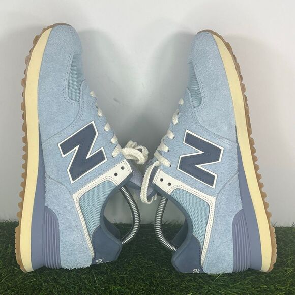 New Balance 574 Sneakers Men's US 8.5/ Women’s 10 Blue Suede Lifestyle Shoes - Picture 6 of 8